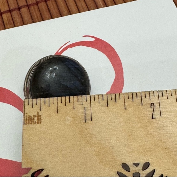 Vintage Sterling Silver 925 Labradorite Gemstone Stone 1970's Modernist Clip - Picture 13 of 13